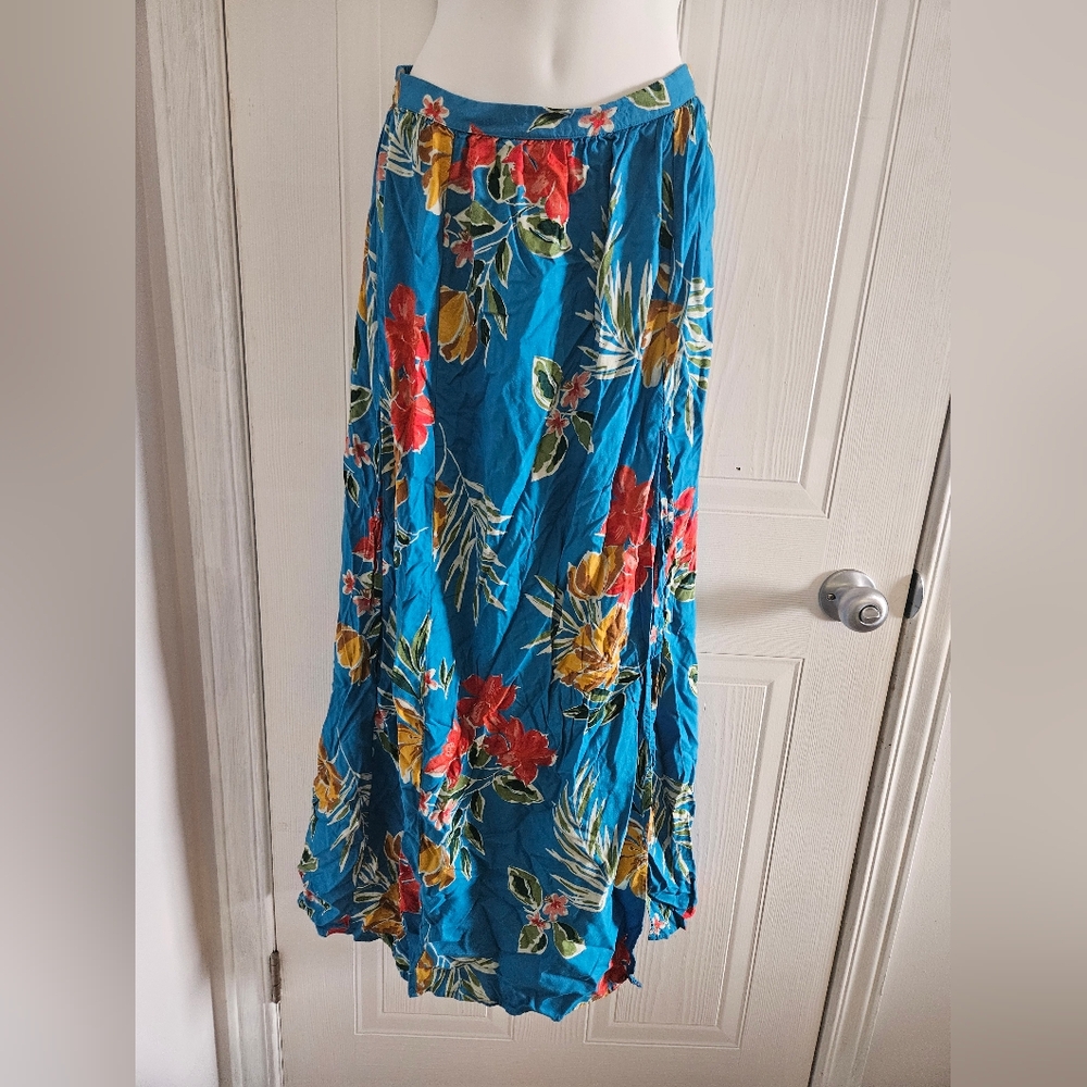 Floral Blue Maxi Skirt Patrons Of Peace